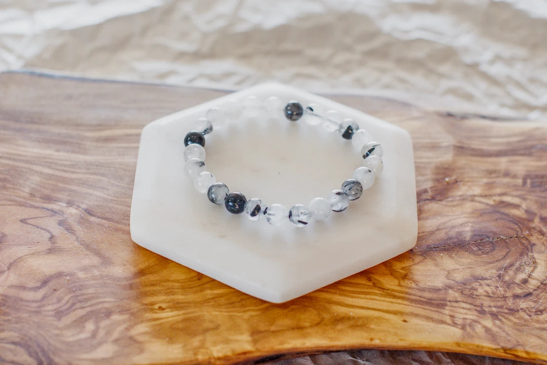 8mm BLACK TOURMALITED QUARTZ BRACELET image 0