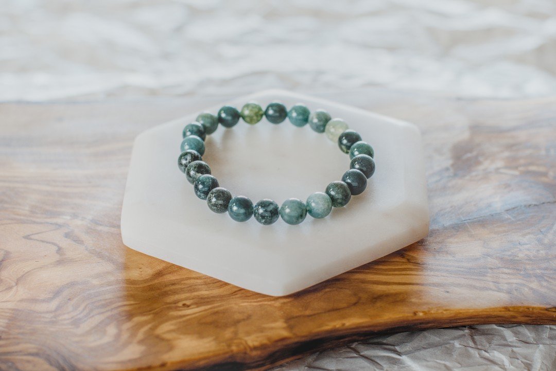 8mm MOSS AGATE BRACELET image 0