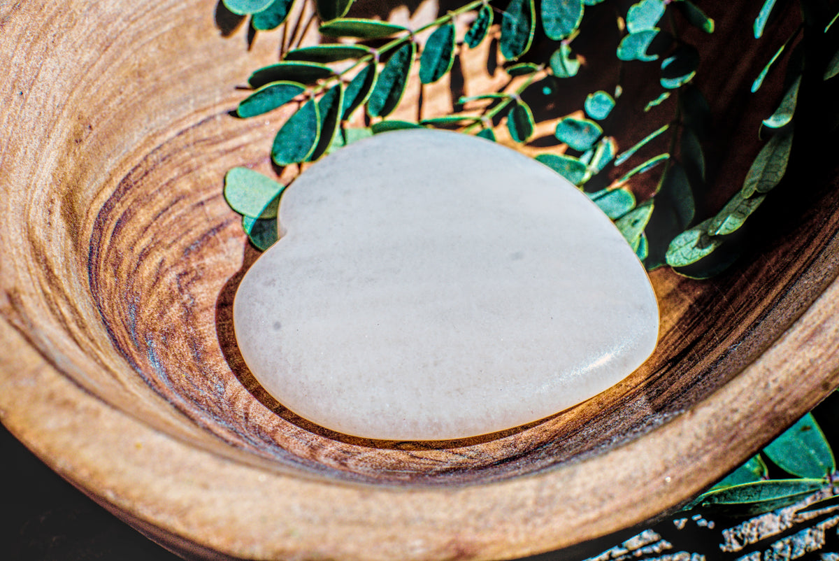 Peach Eventurine Heart Worry Stone