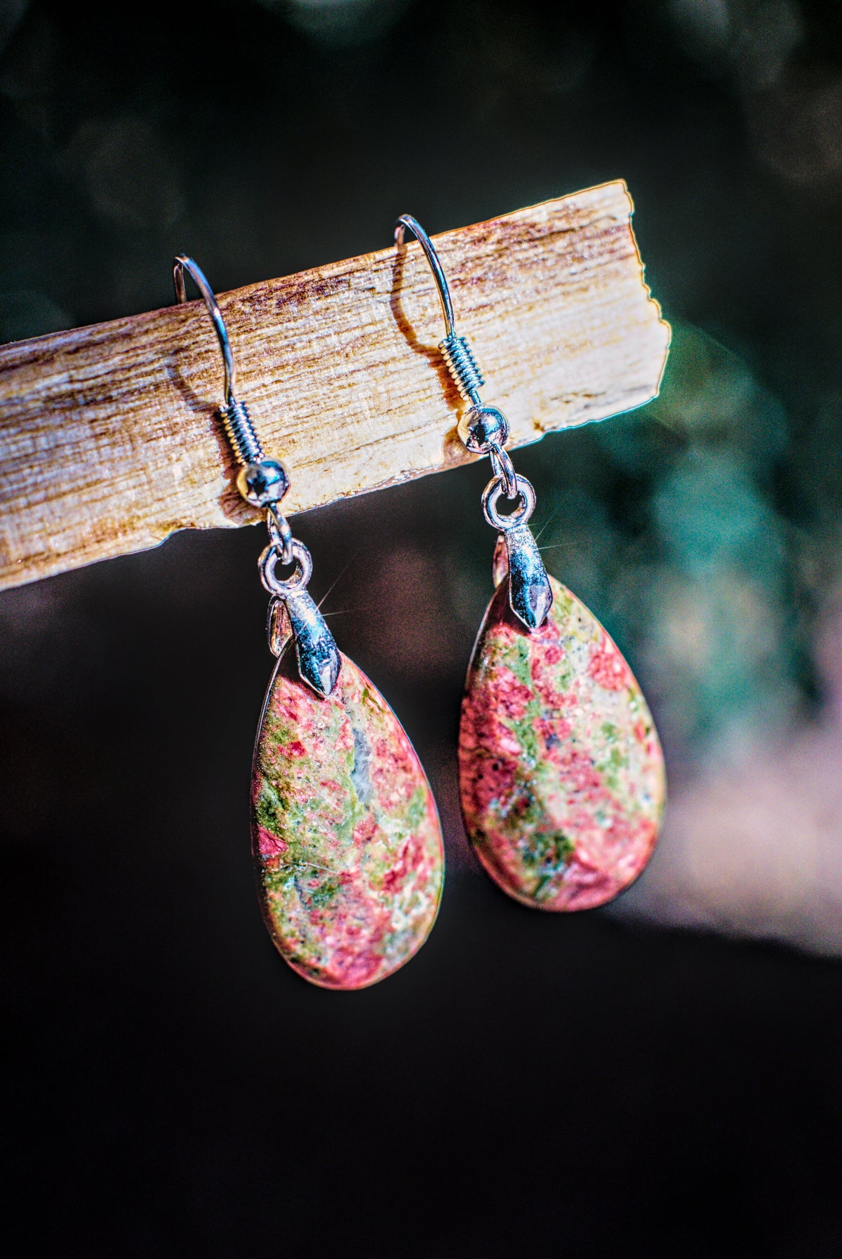 Unakite -Faceted Earrings