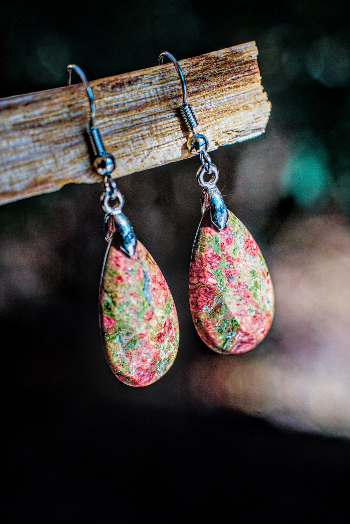 Unakite -Faceted Earrings