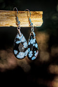 Snowflake Obsidian -Faceted Earrings