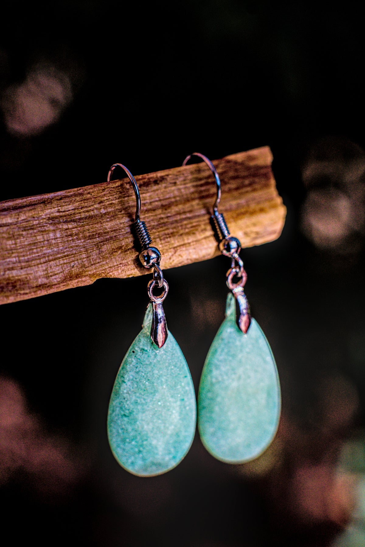 Green Aventurine Faceted Earrings