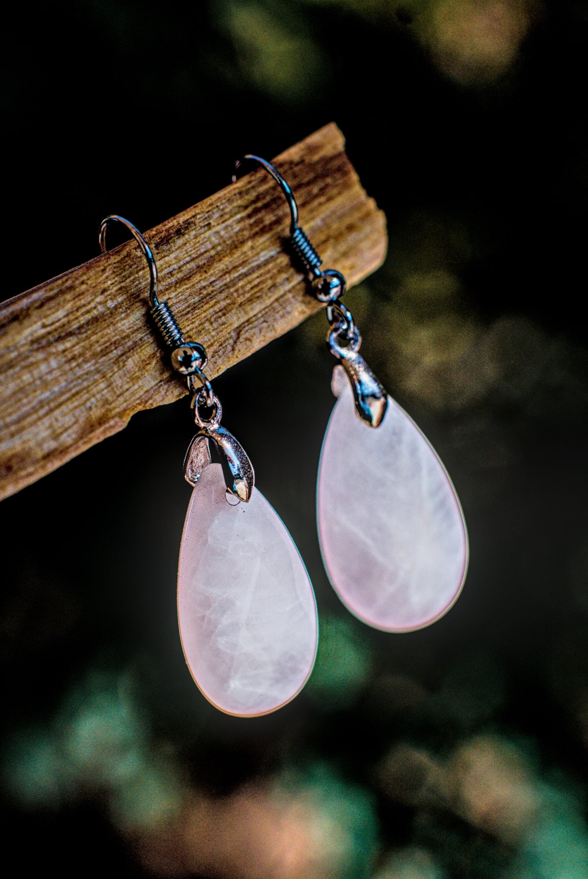 Rose Quartz -Facted - Earrings