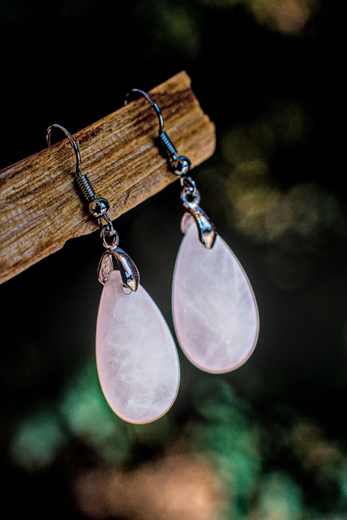 Rose Quartz -Facted - Earrings