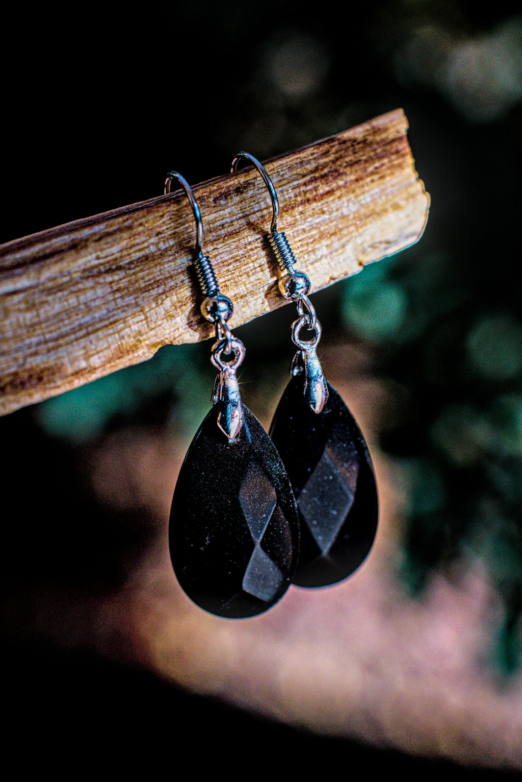 Black Obsidian - Faceted Earrings