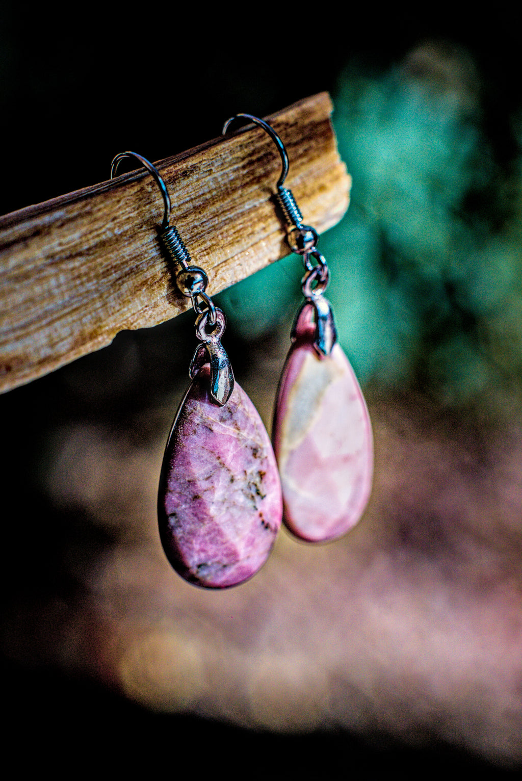 Rhodonite - Faceted Earrings