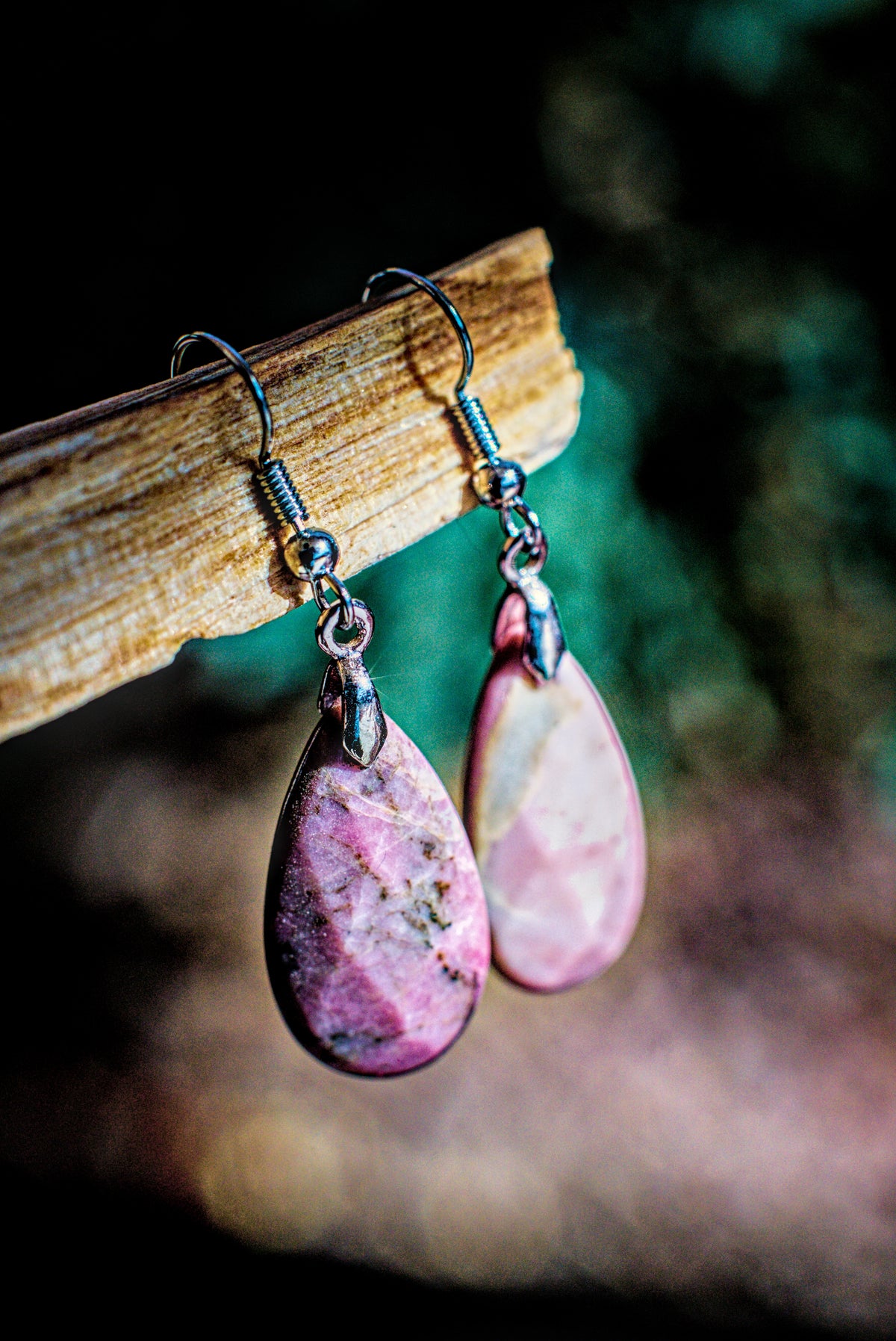 Rhodonite - Faceted Earrings