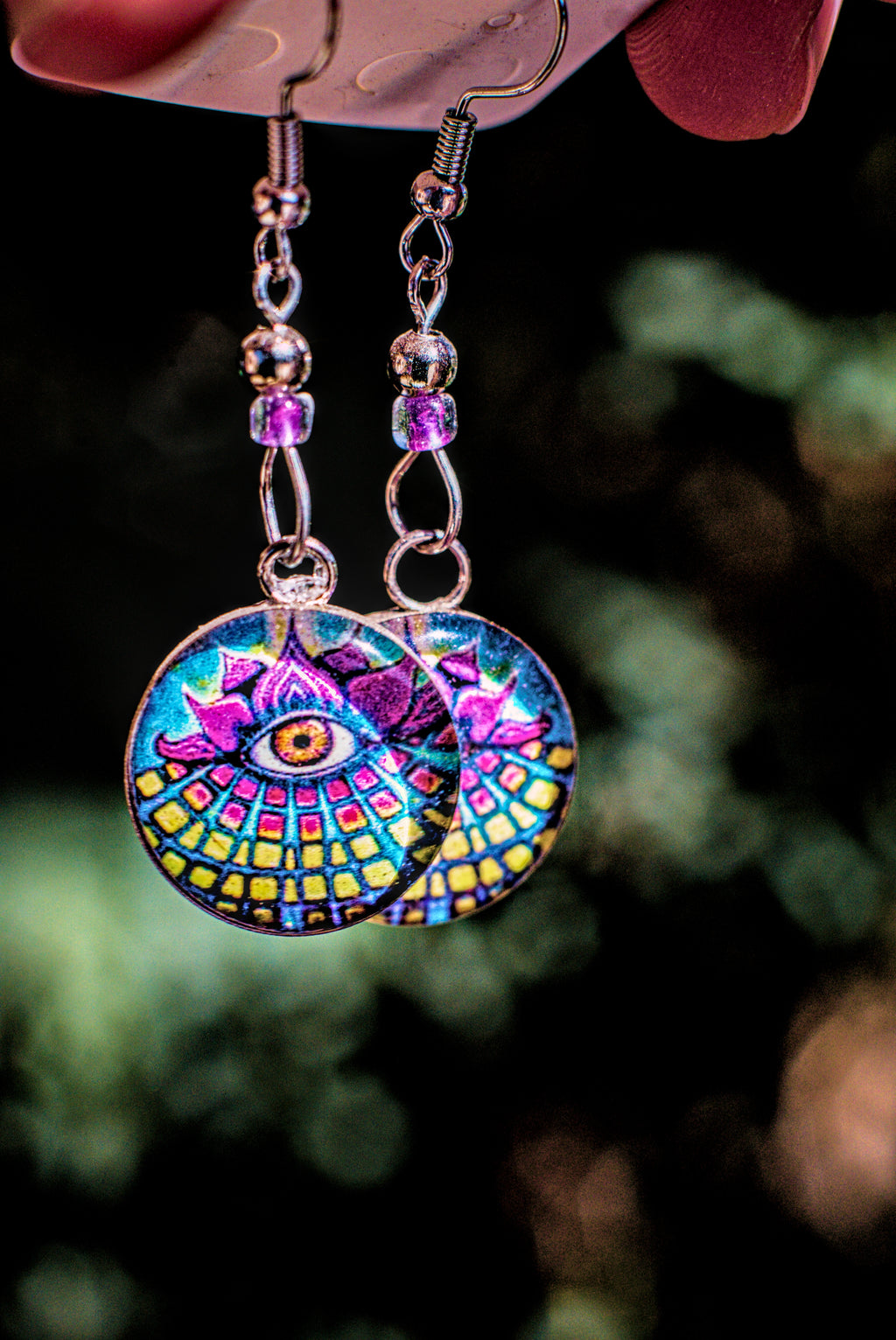 Third Eye Printed Earrings
