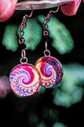 Print & Resin Earrings - Spiral