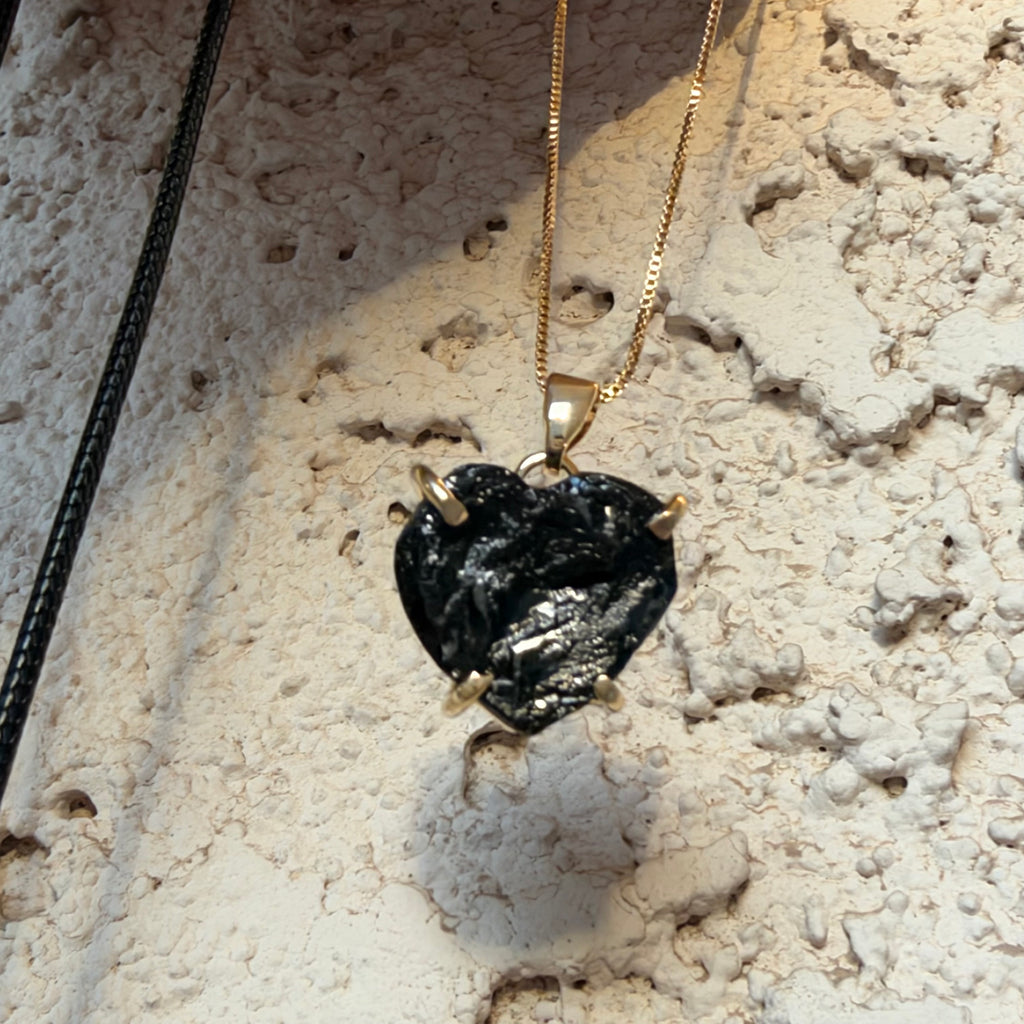 Black Tourmaline Golden Necklace