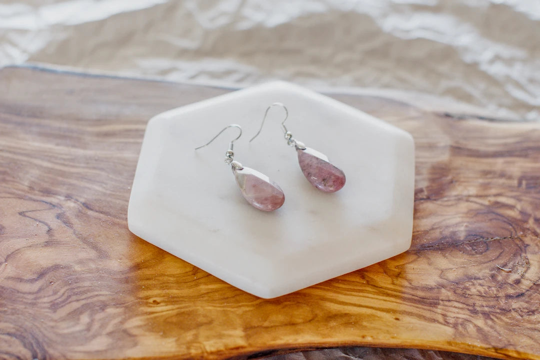 RHODONITE FACETED EARRINGS image 0