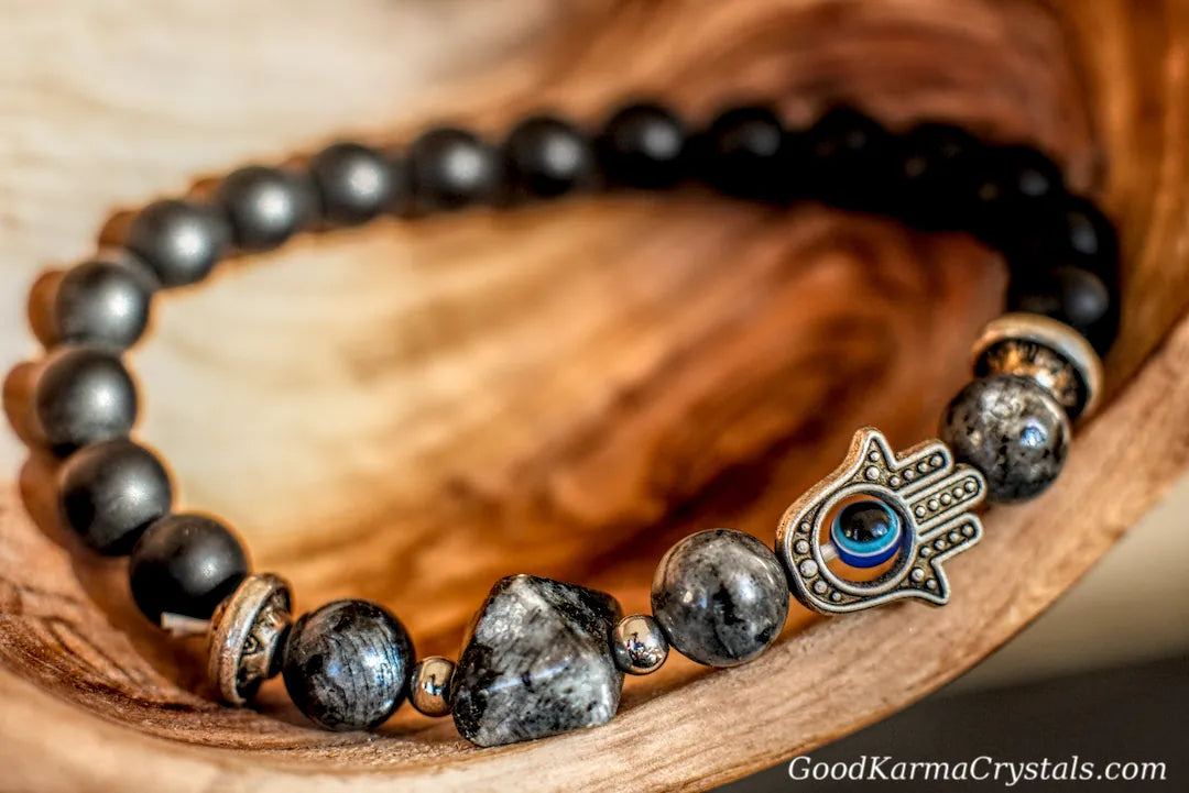BLACK SPECTROLITE HAND BRACELET image 0