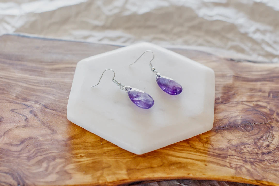 AMETHYST  FACETED EARINGS image 0