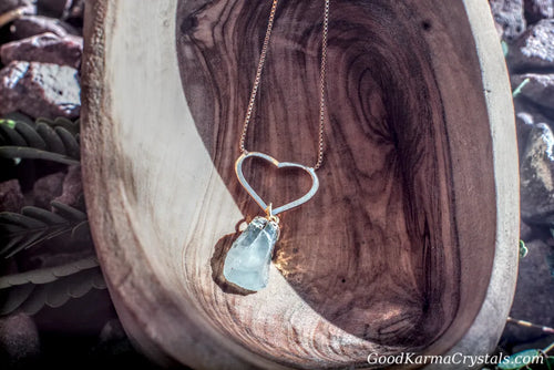 RAW AQUAMARINE HEART image 0
