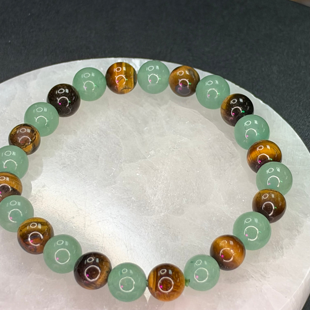 Green Aventurine - Tiger's Eye - 8mm Bracelet