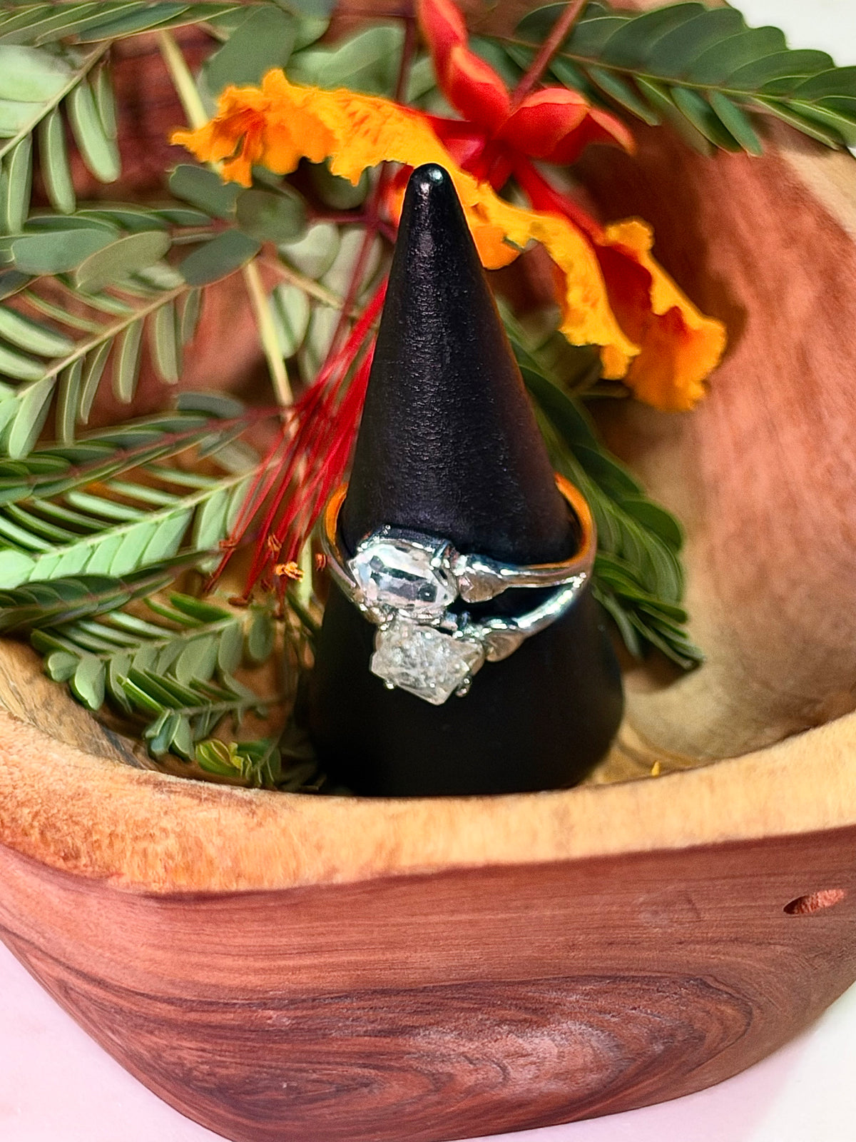 Herkimer Diamond Crystal Ring