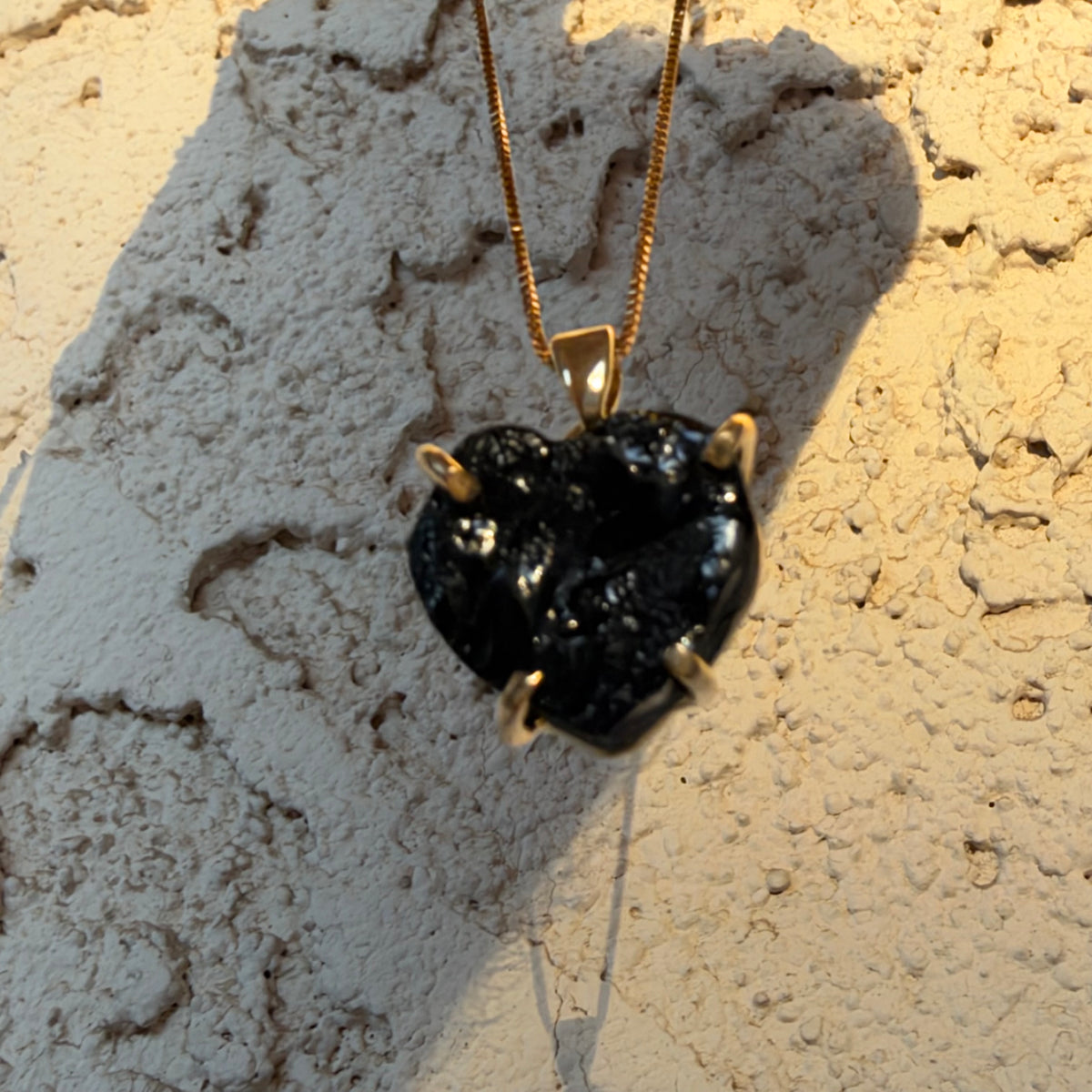 Black Tourmaline Golden Necklace