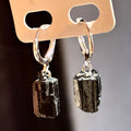 Black Tourmaline Raw Earrings