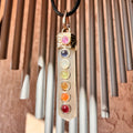 Selenite 7 Chakra Gem Chips Pendant #2