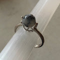 Black Tourmalinated Quartz - Silver Ring