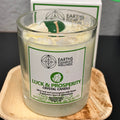 Luck & Prosperity Green Aventurine Crystal Heart & Moonstone - Candle