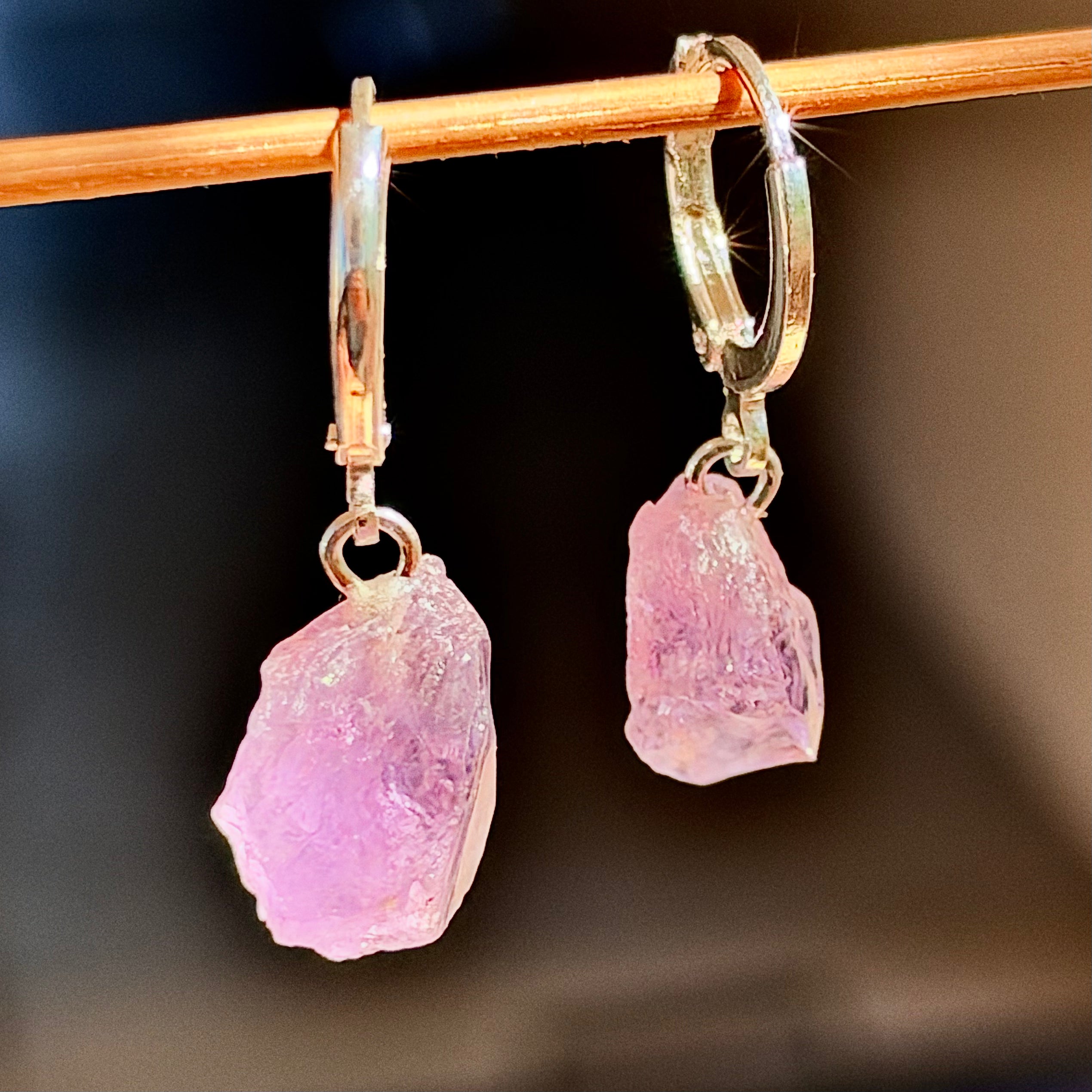 Amethyst Raw Earrings