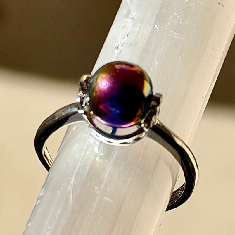 Aura Crystal - Silver Ring