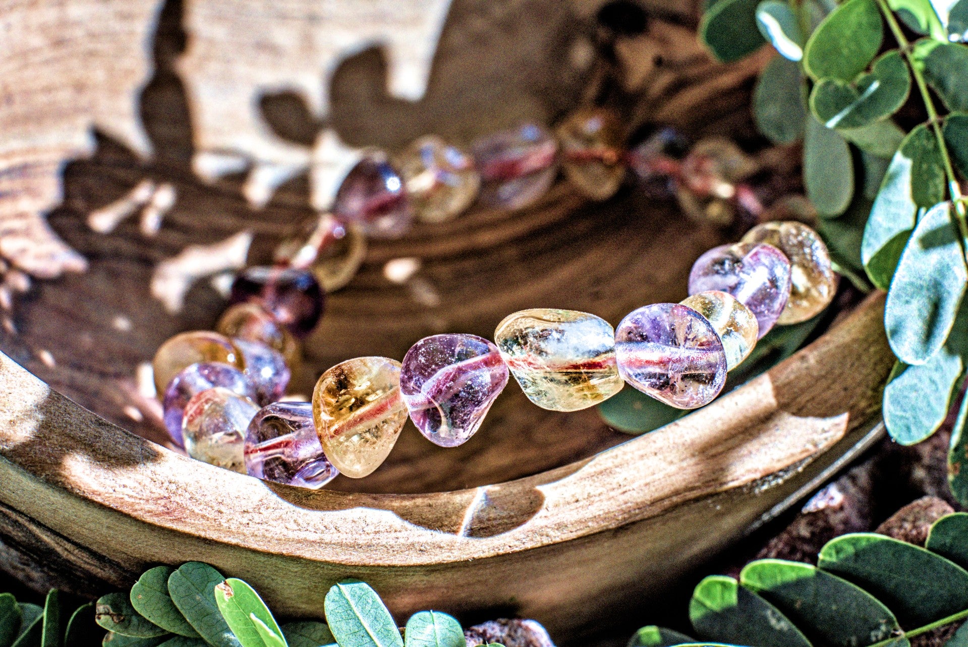 Amethyst Citrine -Chip Bracelet