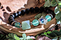 Green Aventurine -Pyramid Hand Charm Bracelet