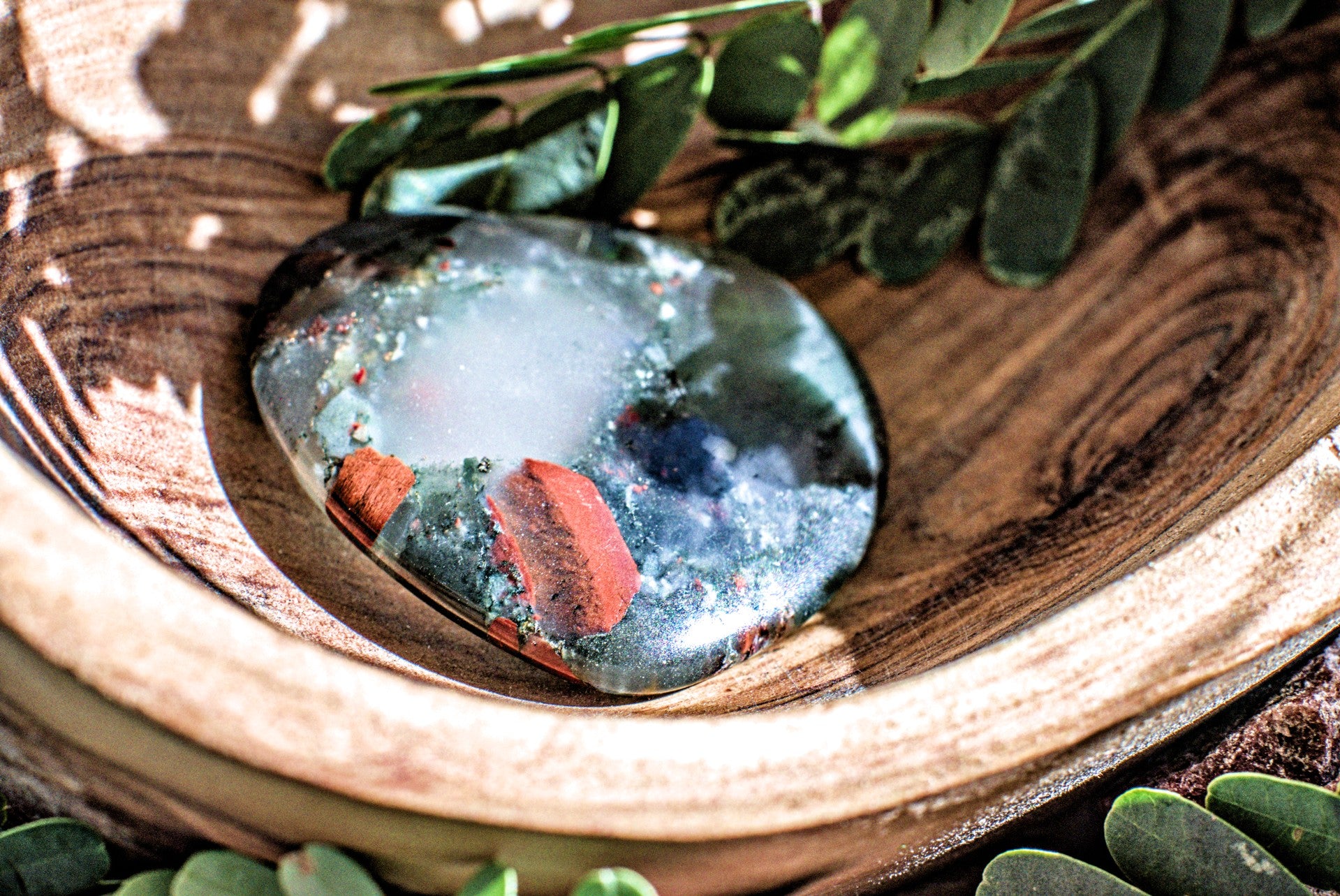 Bloodstone -Heart Shaped Worry Stone