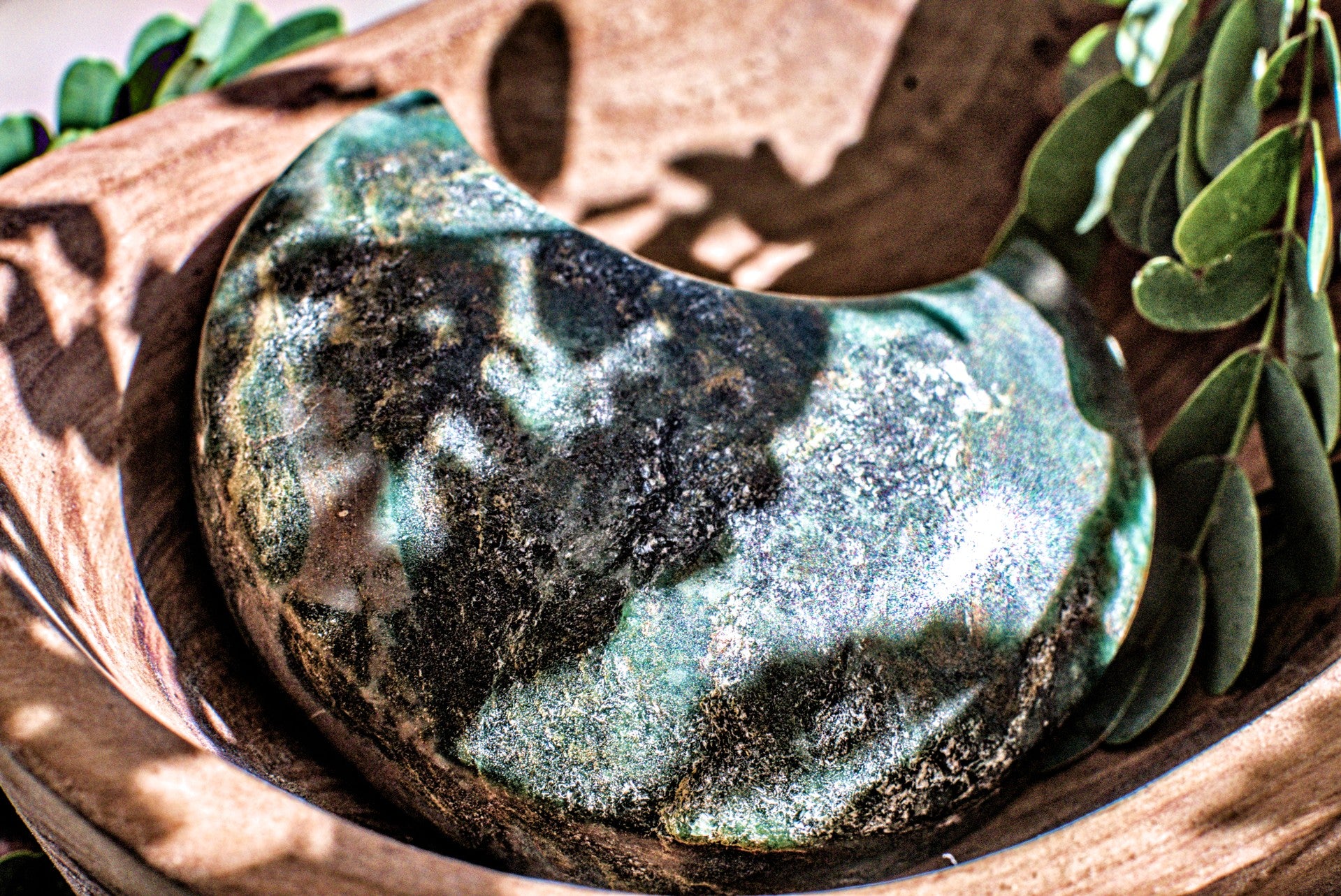 Emerald -Polished Gemstone Half Moon