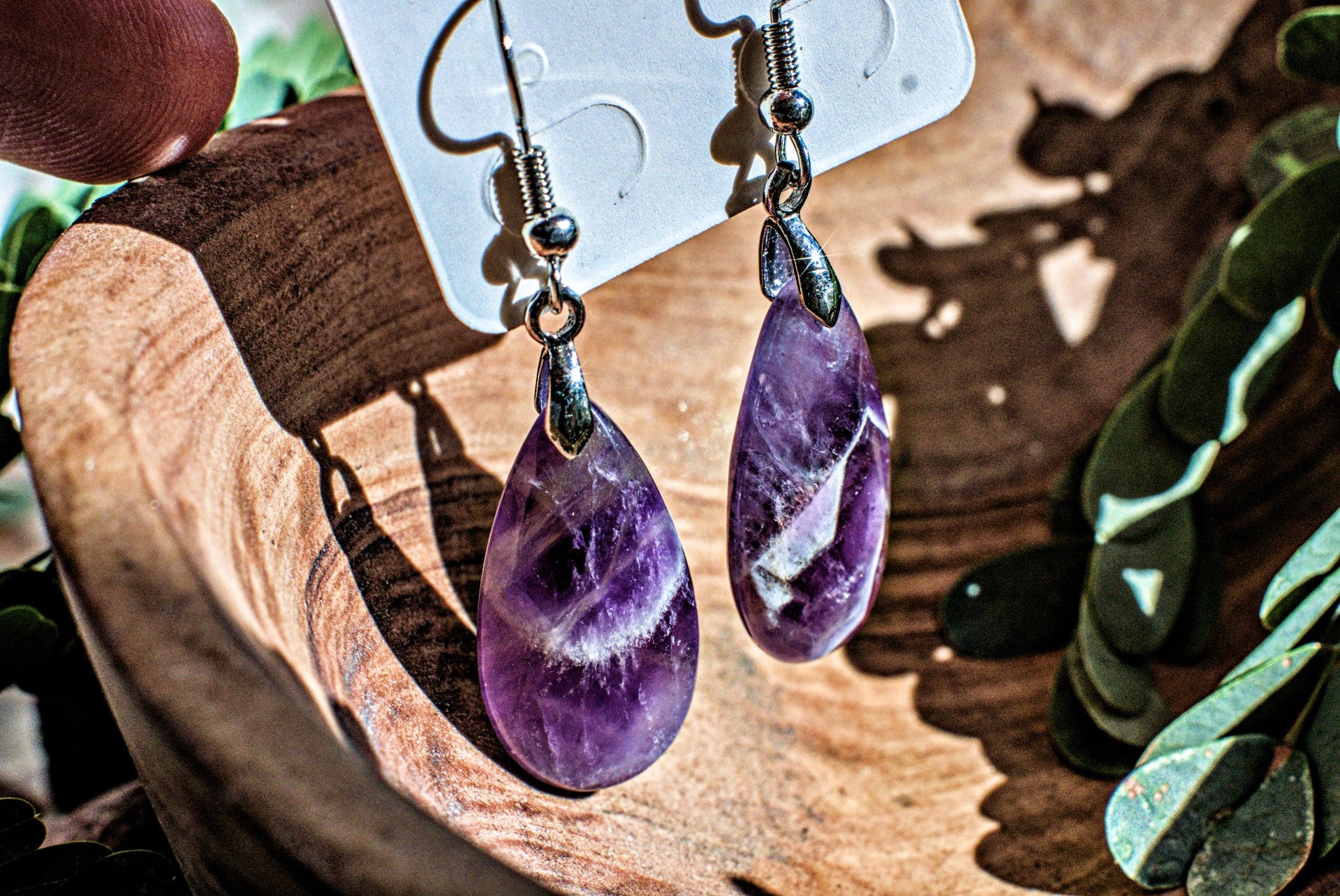 Amethyst -Faceted Earrings