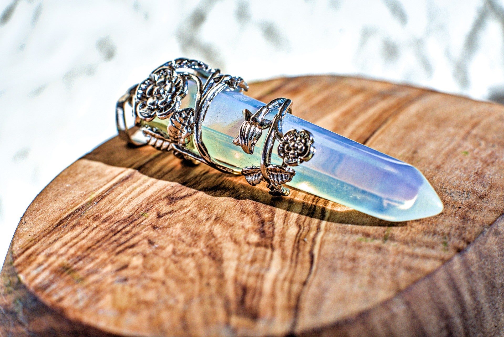 Opalite -Hexagonal Wrapped Pendant