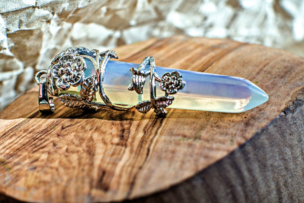 Opalite -Hexagonal Wrapped Pendant