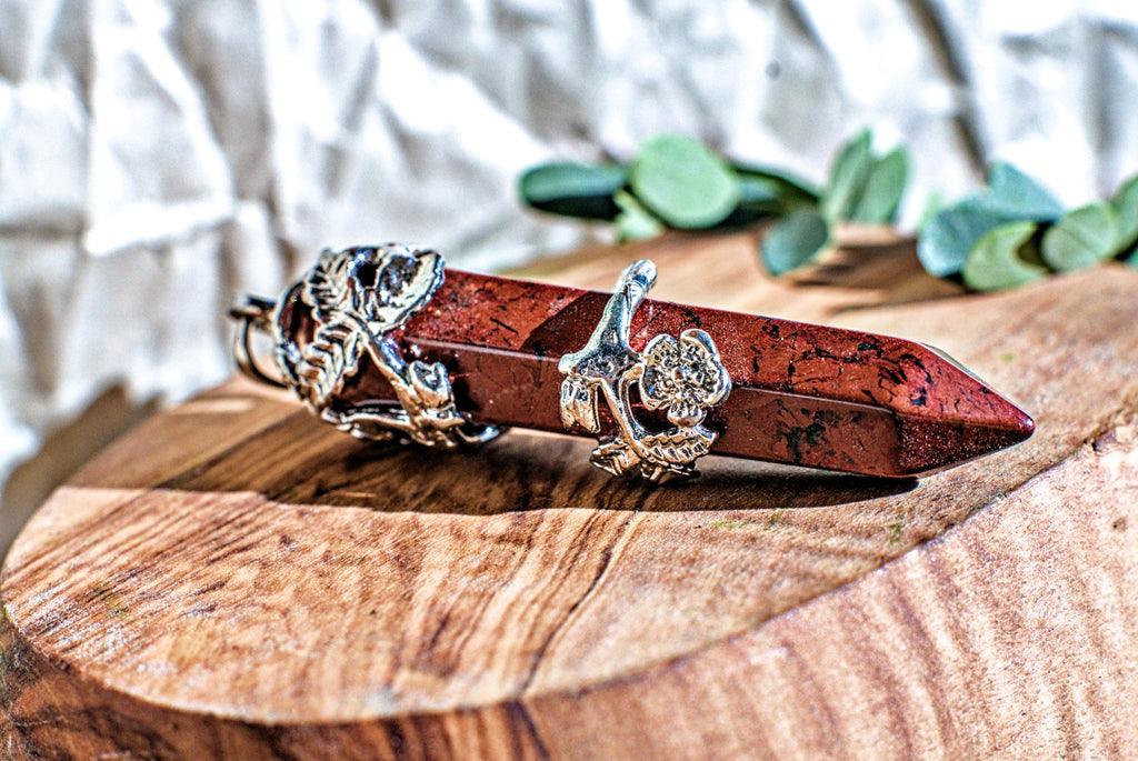 Red Jasper -Hexagonal Wrapped Pendant