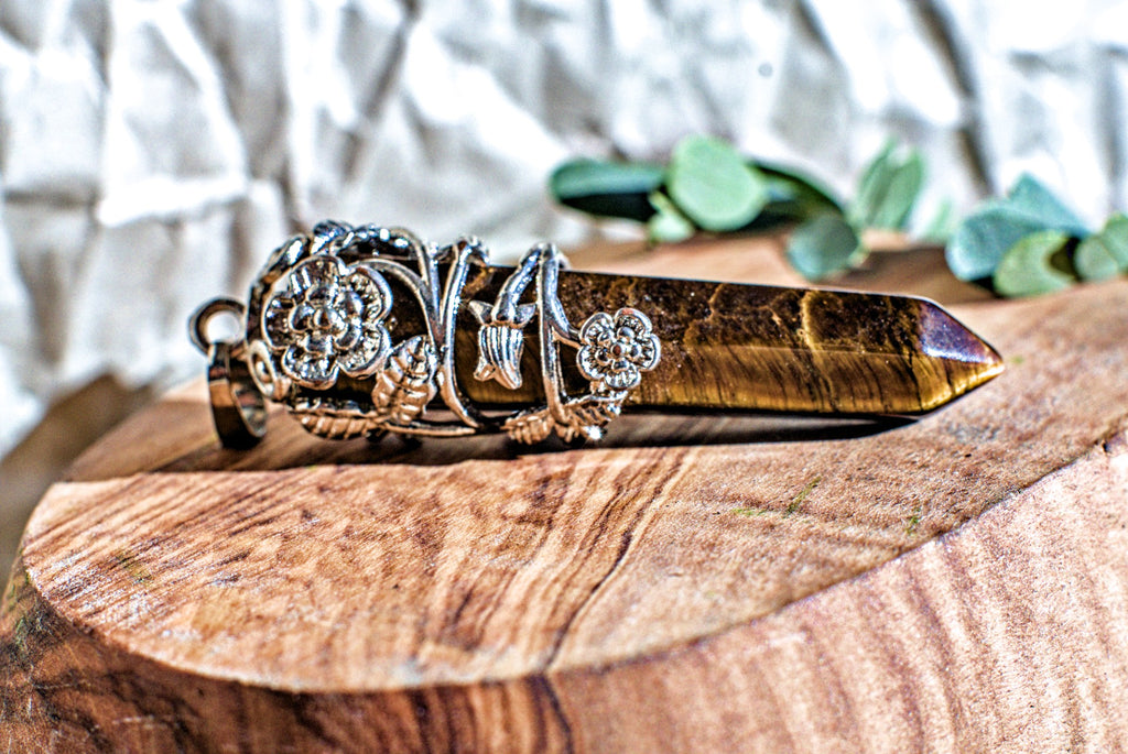 Tiger's Eye -Hexagonal Wrapped Pendant