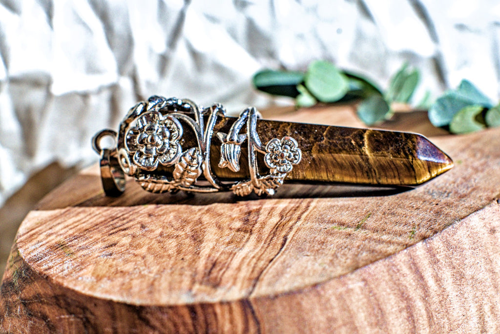 Tiger's Eye -Hexagonal Wrapped Pendant