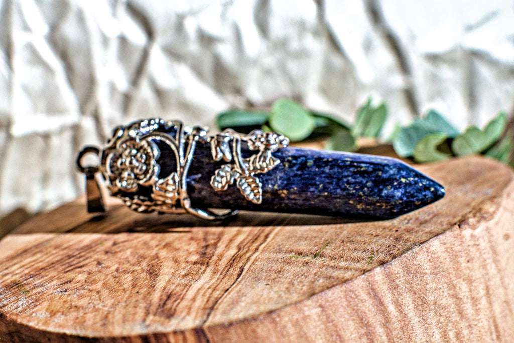 Lapis Lazuli -Hexagonal Wrapped Pendant