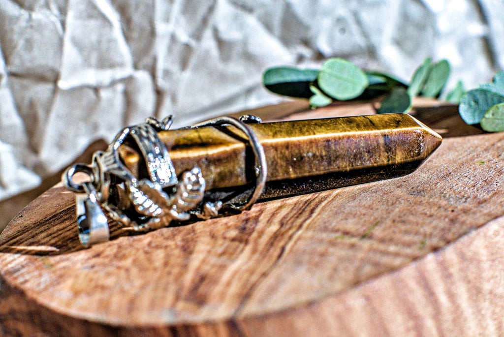 Tiger's Eye -Hexagonal Wrapped Pendant