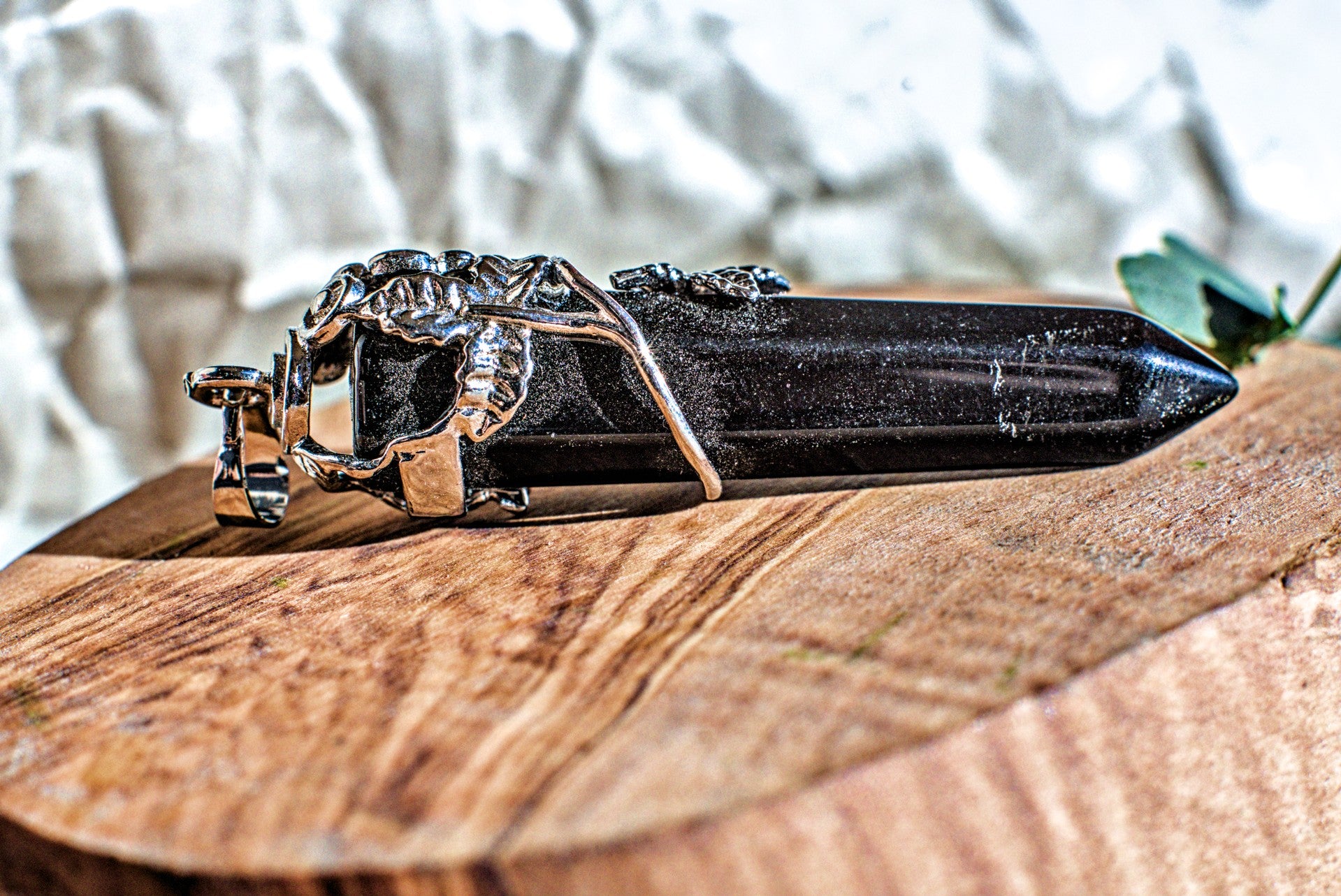 Black Obsidian -Hexagonal Wrapped Pendant