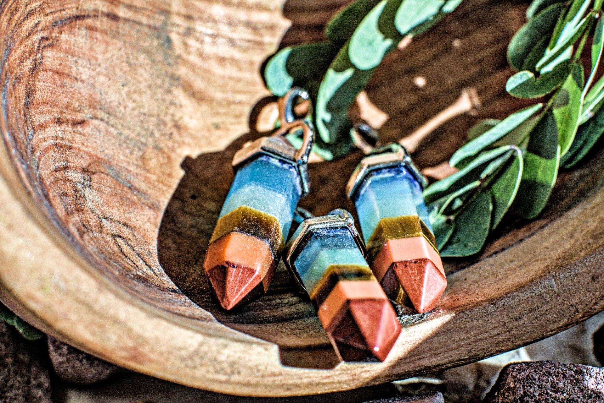 Assorted Hexagonal Gemstone -Pendants