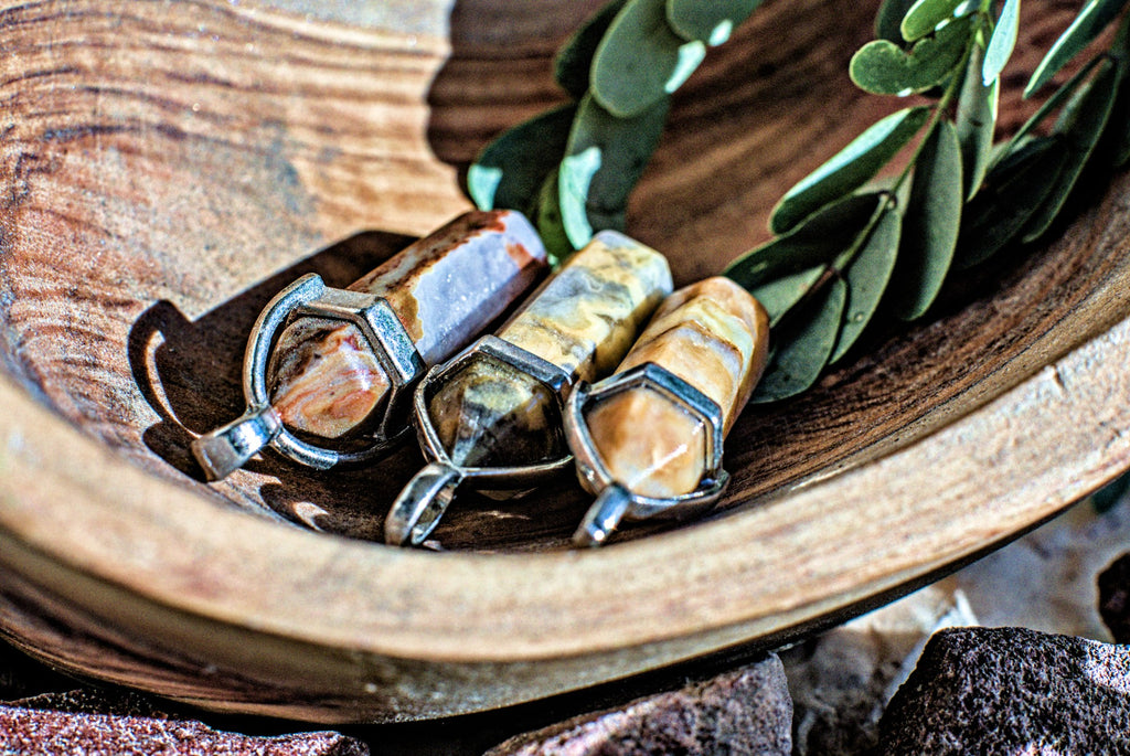 Assorted Hexagonal Gemstone -Pendants