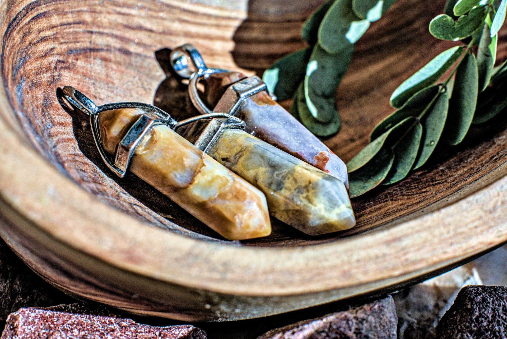 Assorted Hexagonal Gemstone -Pendants