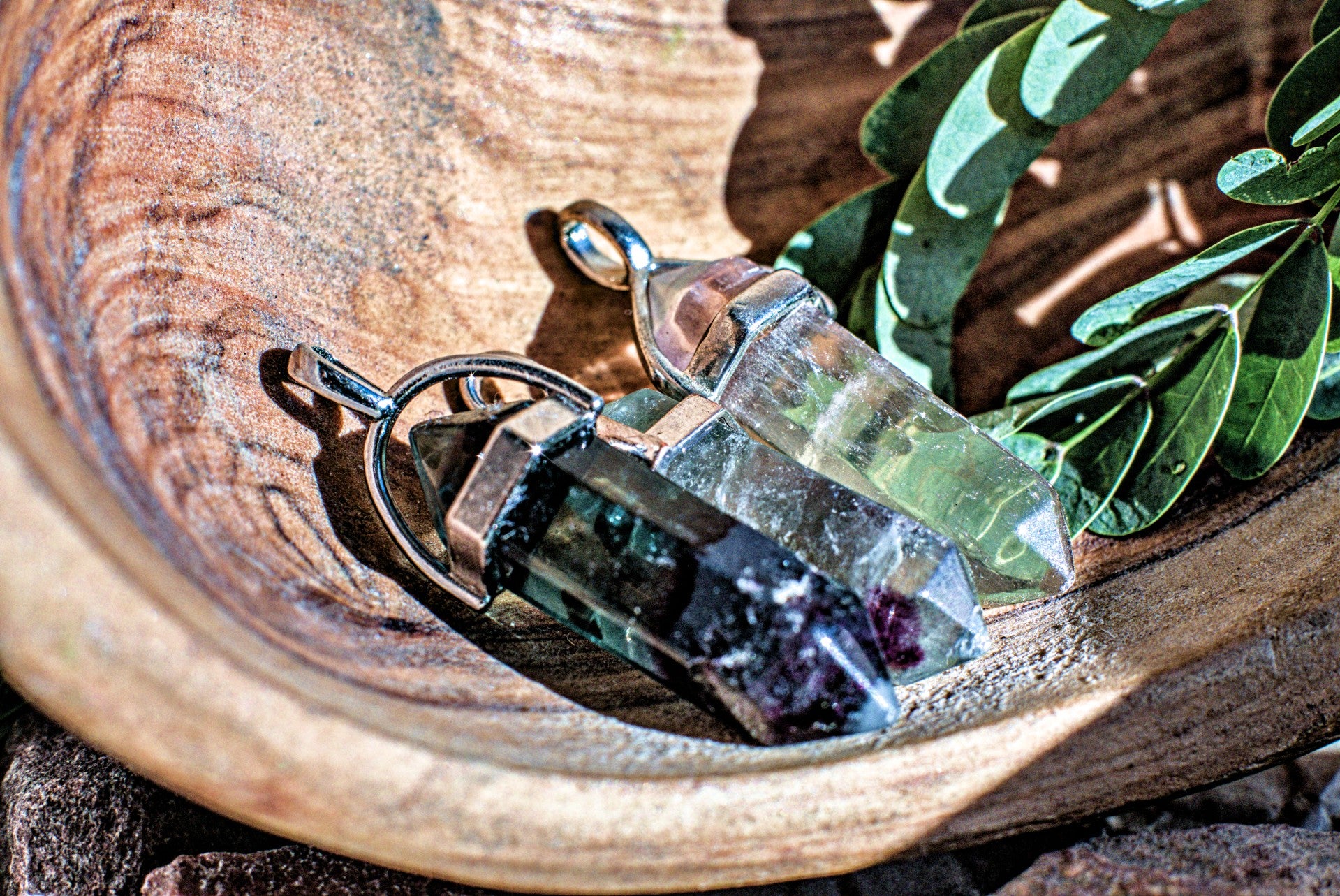 Assorted Hexagonal Gemstone -Pendants