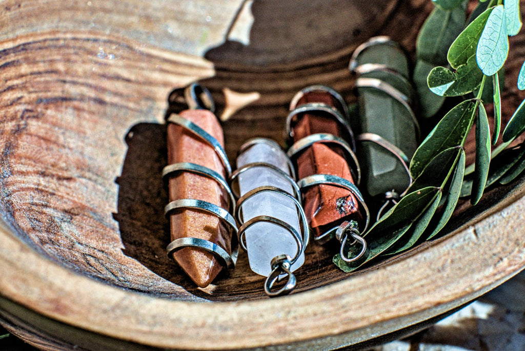 Mixed Gemstone -Spiraled Pendant