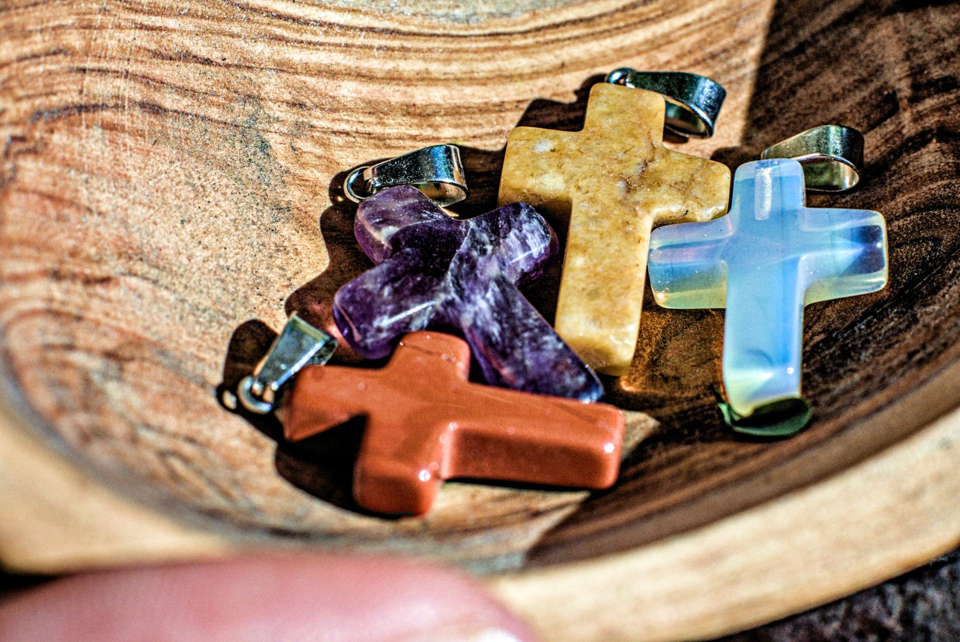 Mixed Gemstone -Small Cross