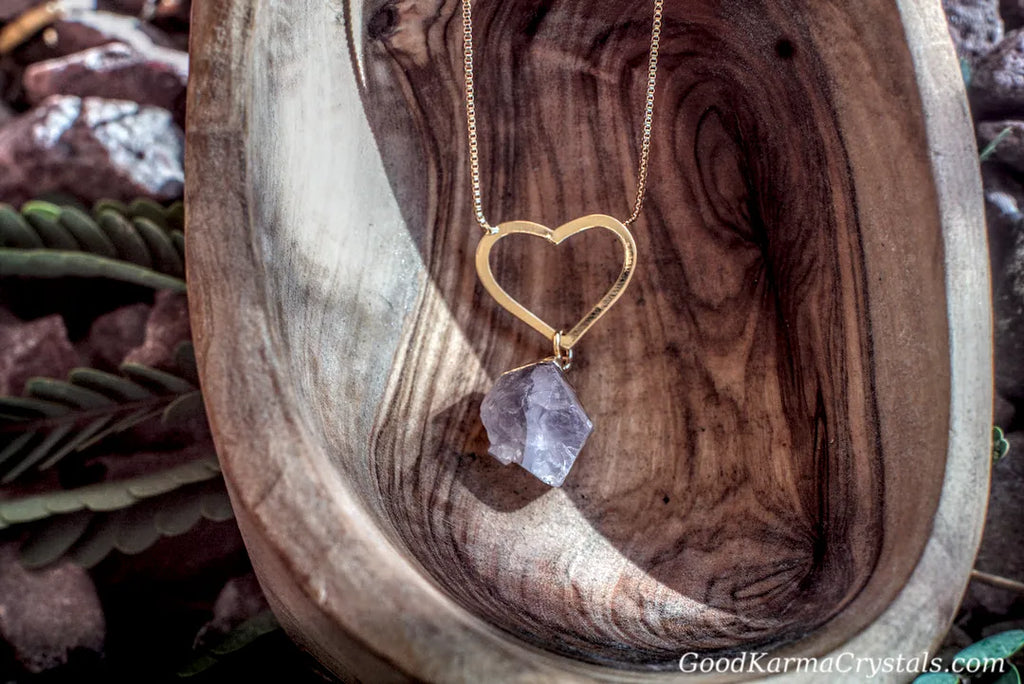 Rose Quartz -Raw Heart Necklace
