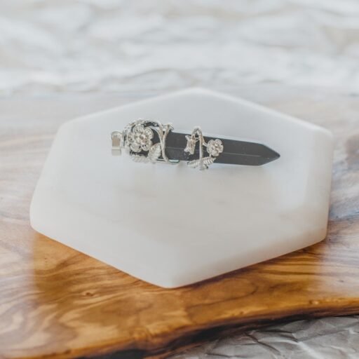 Black Obsidian Wrapped Hex Pendent