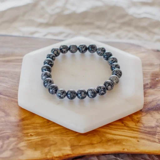 8mm Snowflake Obsidian Bracelet